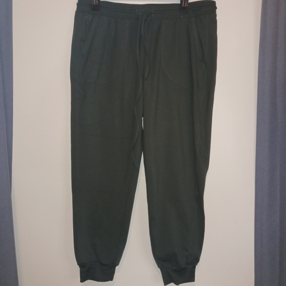 Rachel Zoe comfy‎ Green Jogger lounge Pants L Elastic Waist Drawstring Pockets